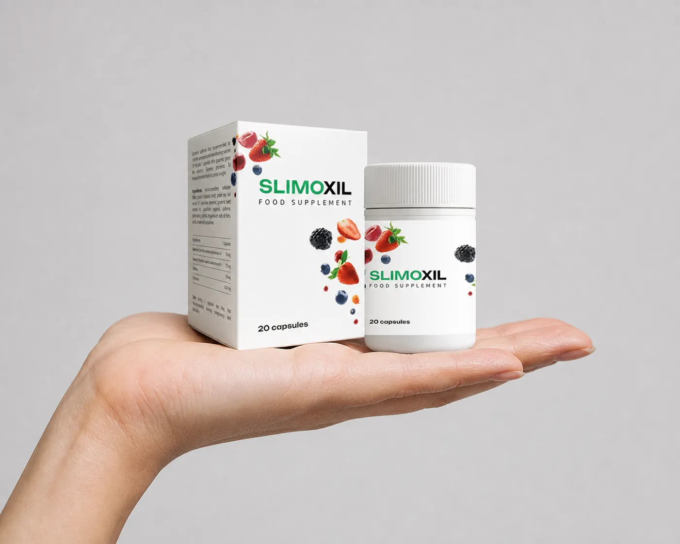 Slimoxil — el envase en la mano