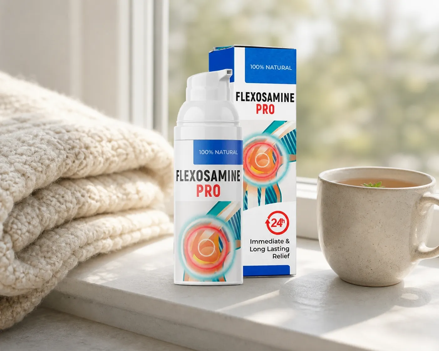 Flexosamine PRO — el envase en el día a día