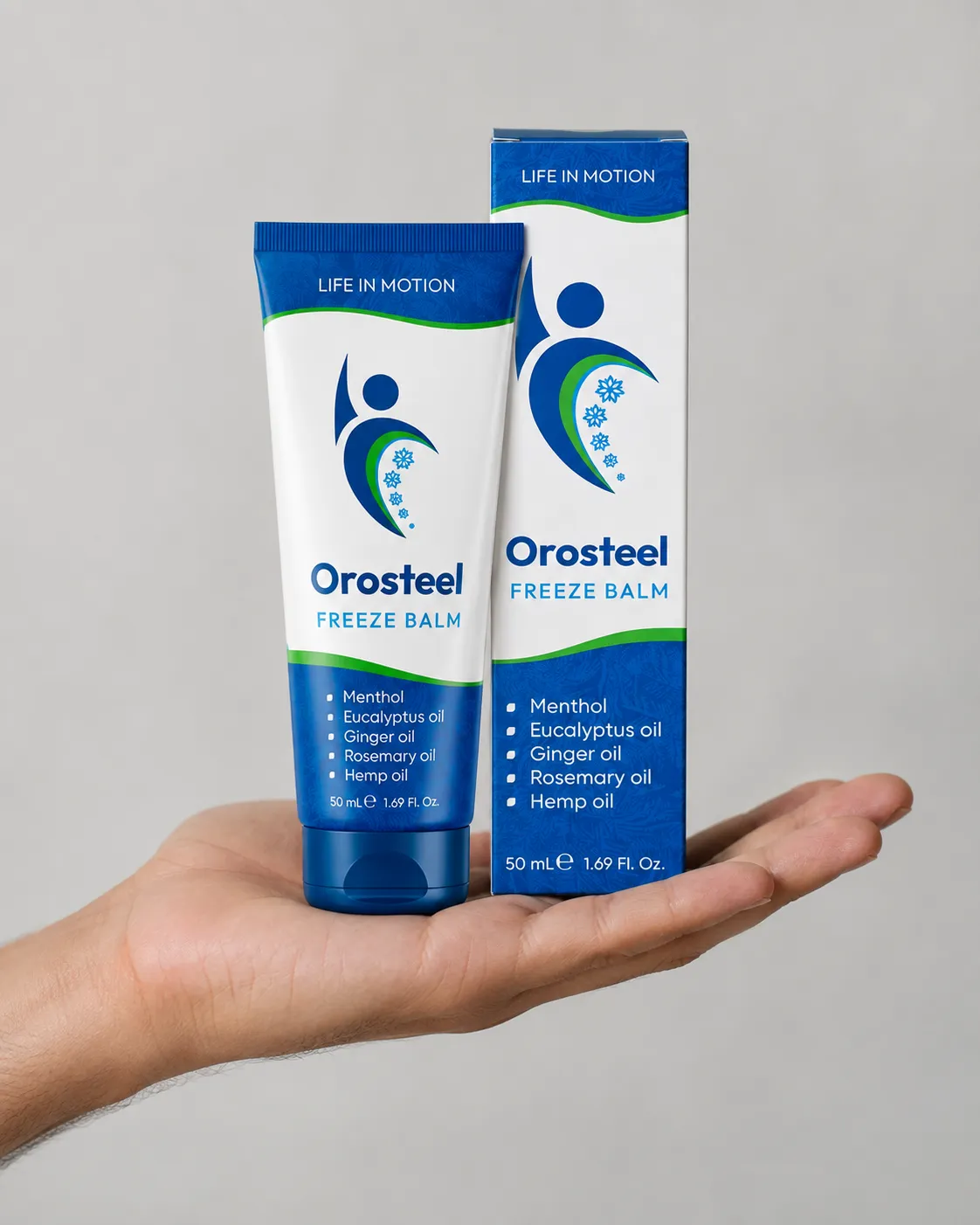 Orosteel — el envase en la mano