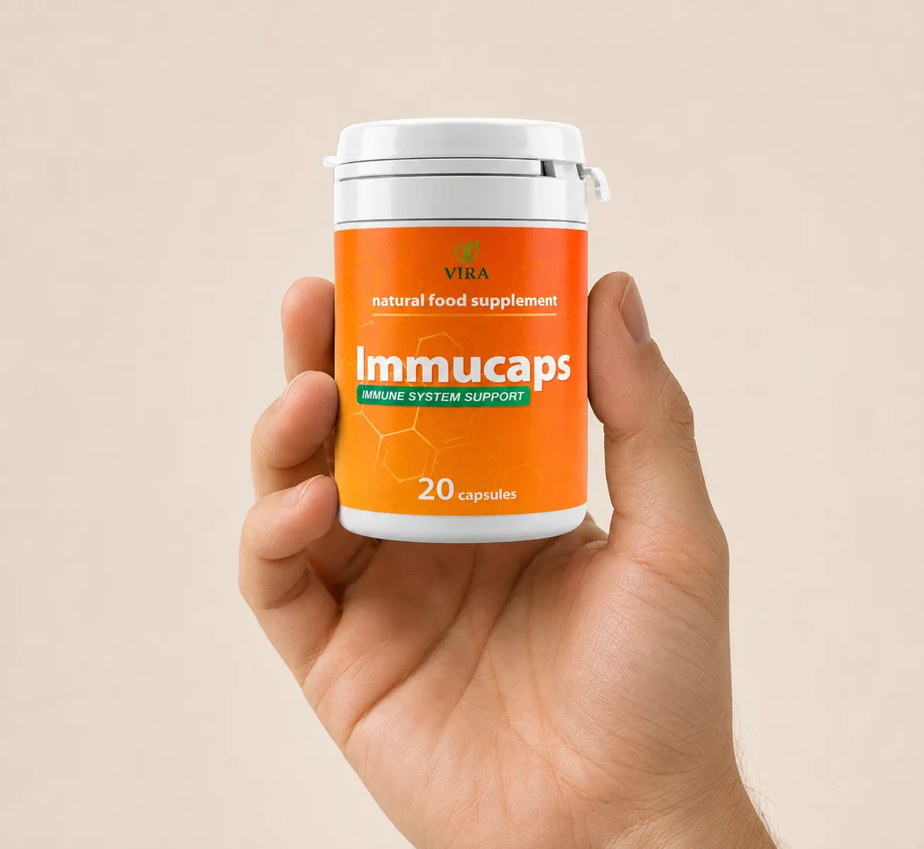 Immucaps — el envase en la mano