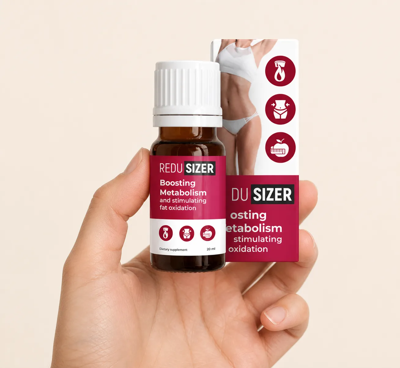Redusizer — el envase en la mano