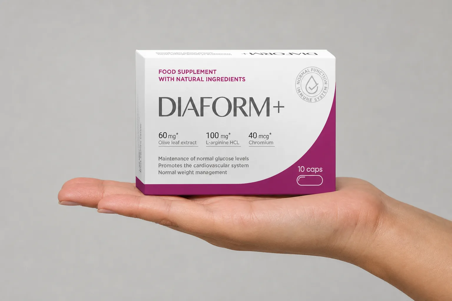 Diaform — el envase en la mano