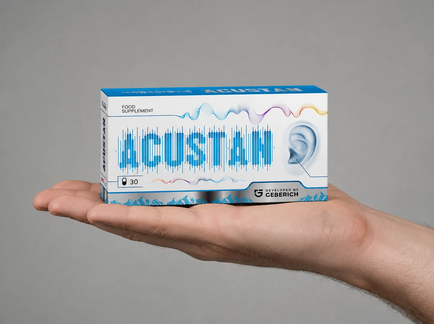 ACUSTAN — el envase en la mano