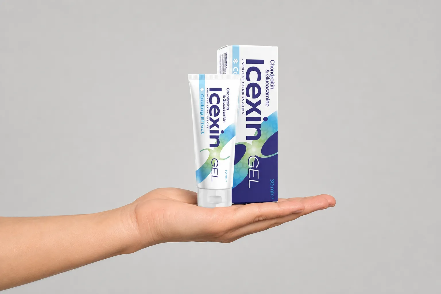 Icexin — el envase en la mano
