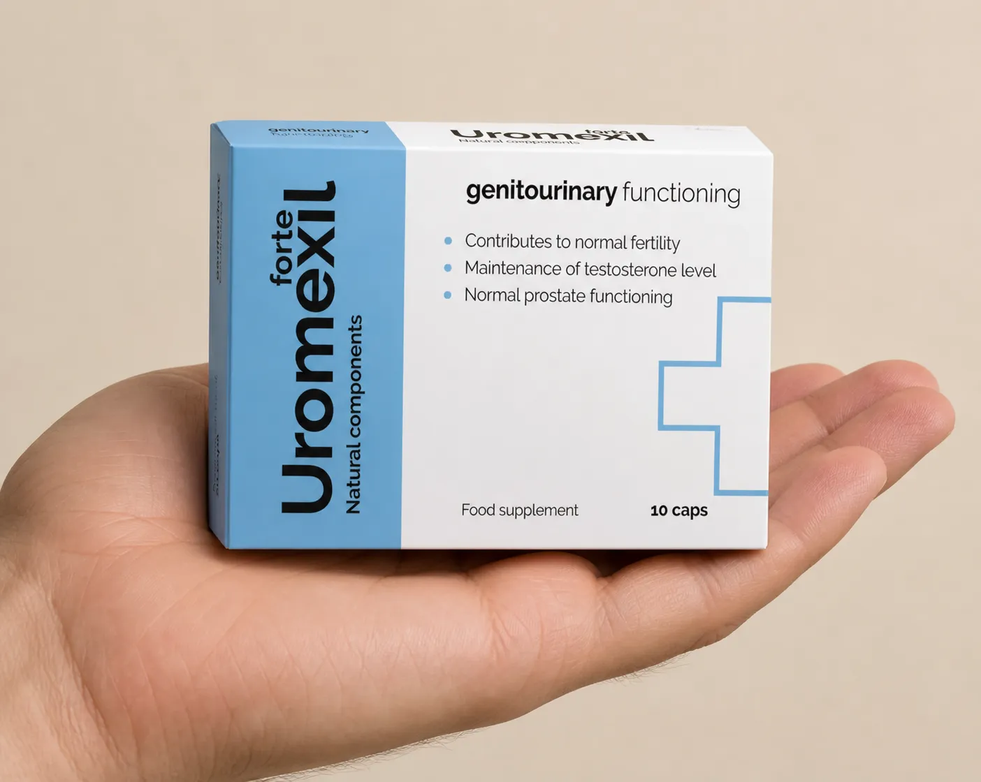 Uromexil Forte — el envase en la mano