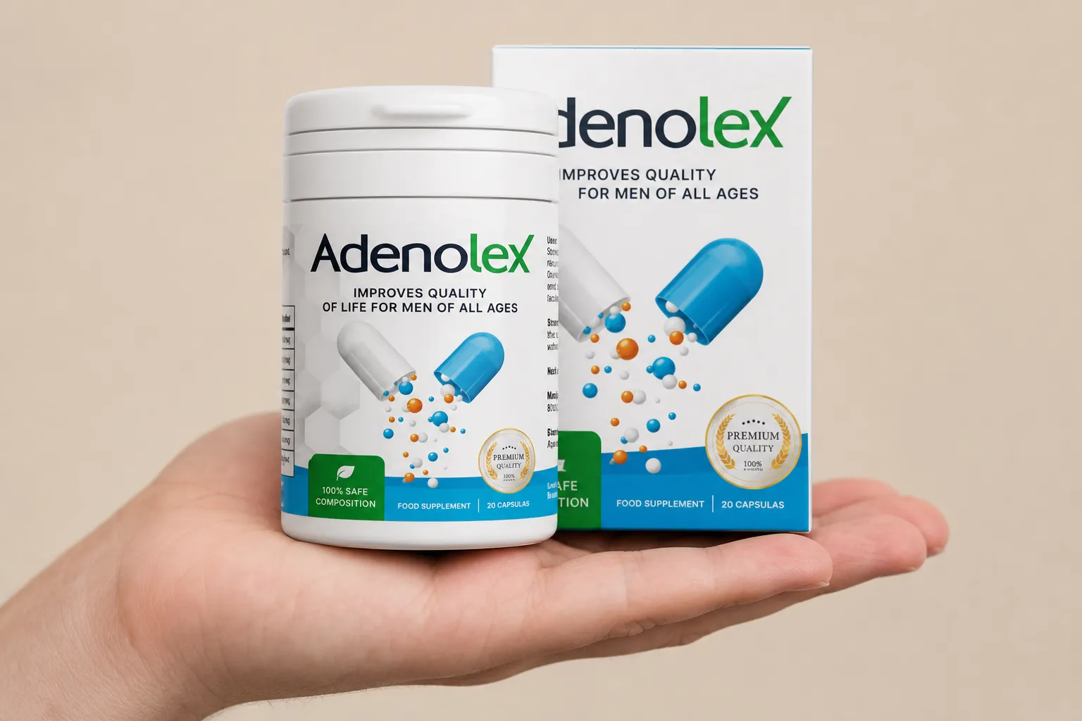 Adenolex — el envase en la mano