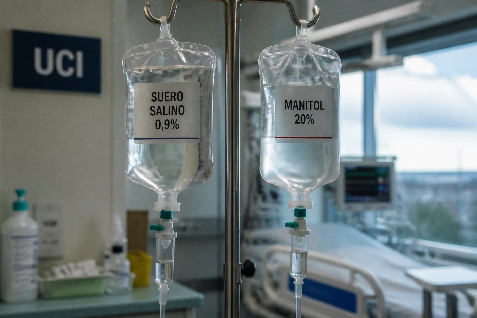 Suero salino o manitol: control de la PIC en TCE grave